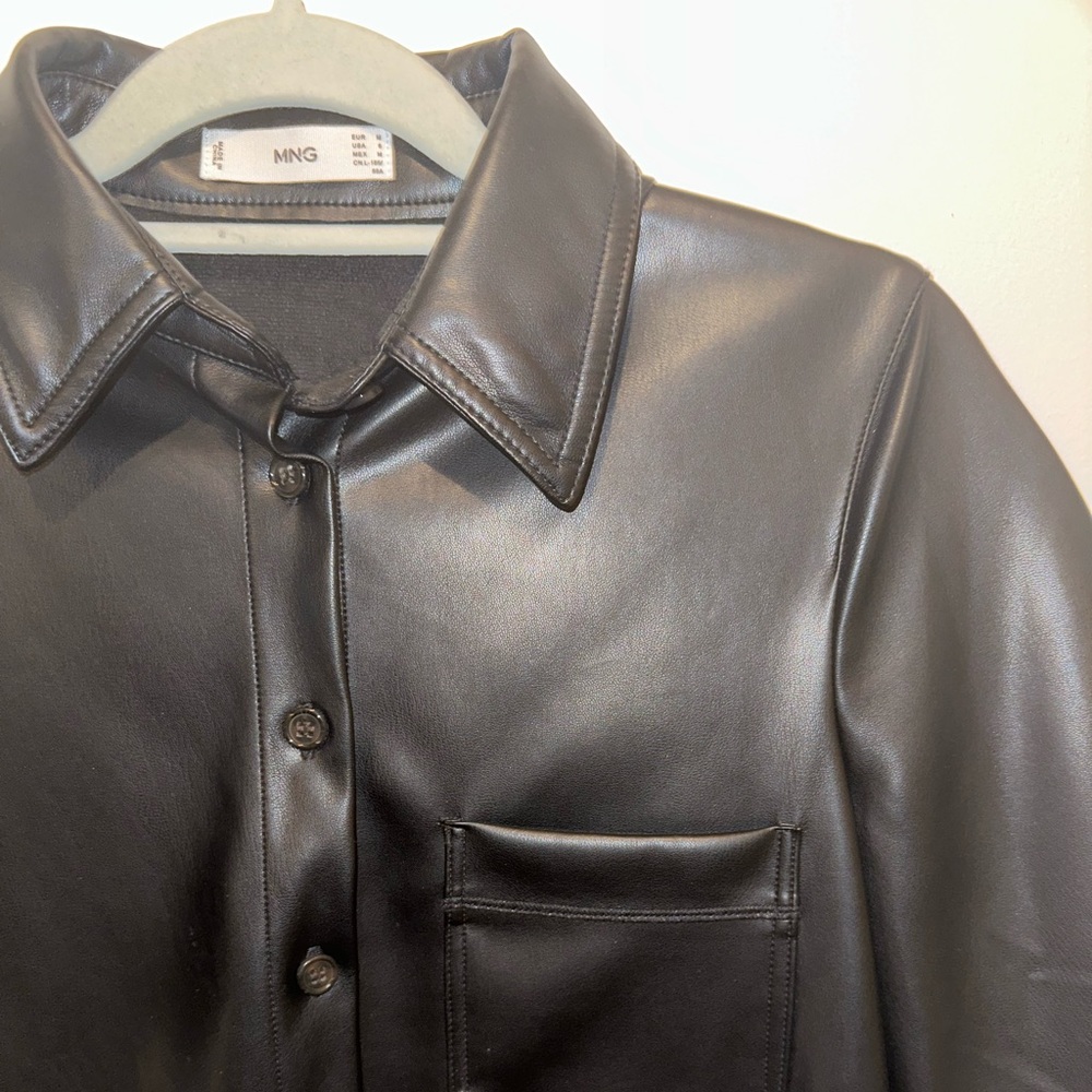 Mango Vegan Leather Dress M